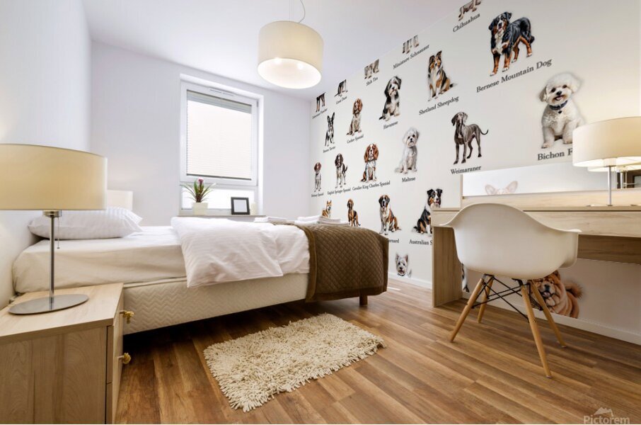 50 Dog Breeds Mural print