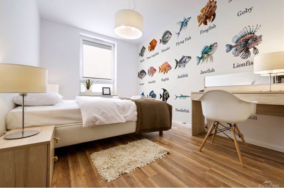 40 Ocean Fish Mural print