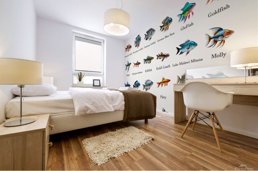 40 Aquarium Fish Mural print