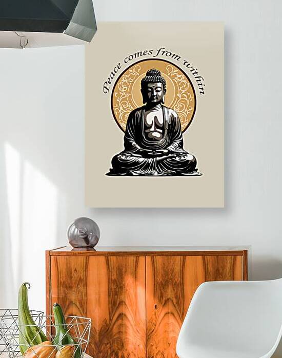 Sitting Buddha Minimalist Art by Dekel Bar