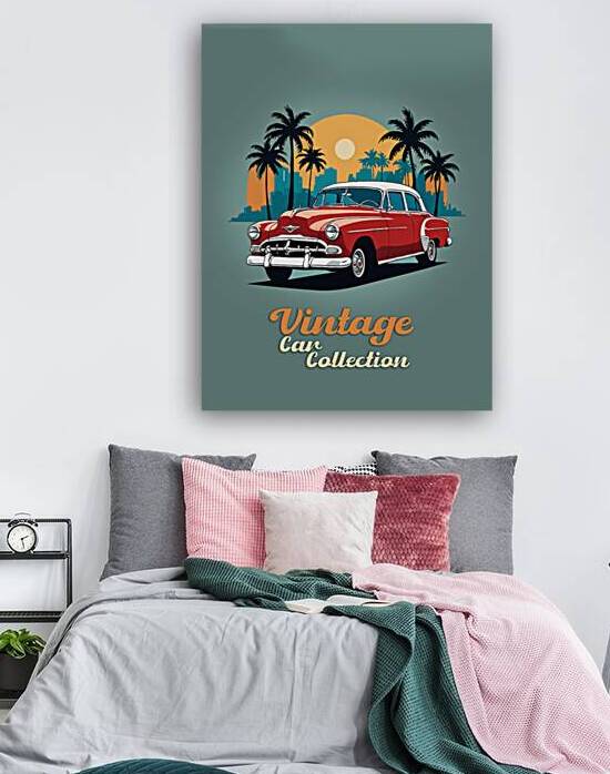 Vintage Car Collection - Classic Red by Dekel Bar