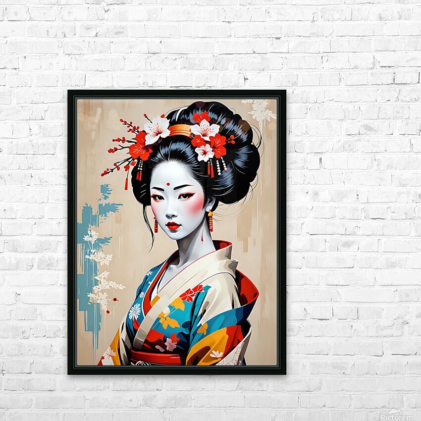 Traditional Japanese Woman Portrait 3 by Dekel Bar Wall Art