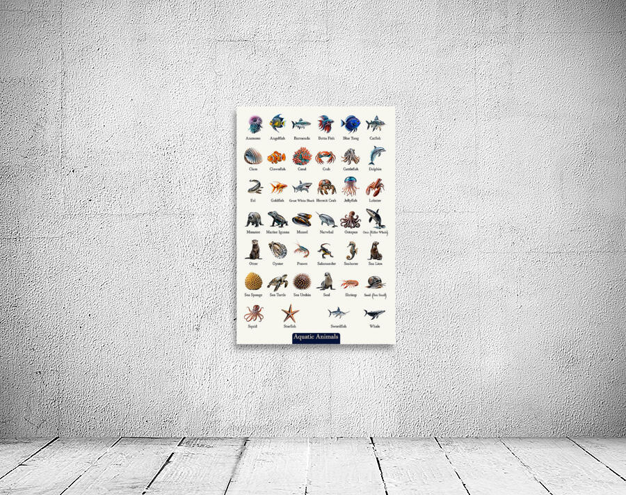 40 Aquatic Animals Wall Preview