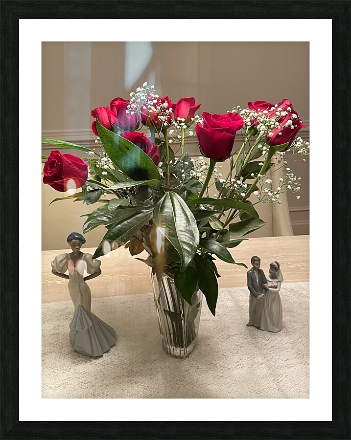 Dinner Table Roses Picture Frame print