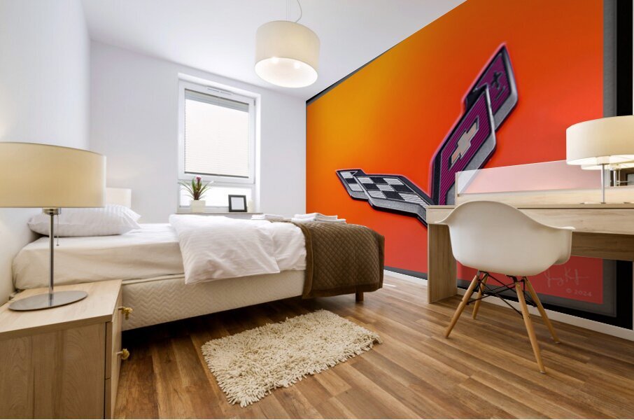 Fire & Flag Mural print