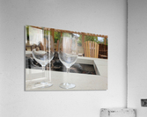 Wineglasses by Firepit Acrylic Print
