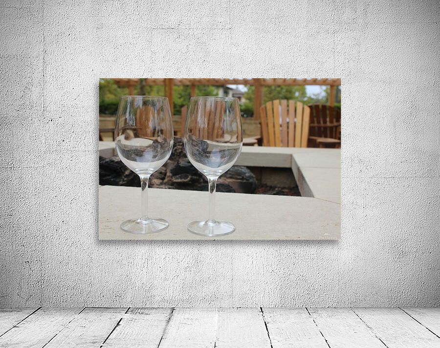 Wineglasses by Firepit Wall Preview