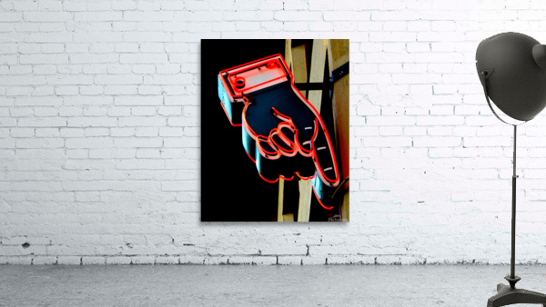 Neon Hand Pointing Down Wall Preview