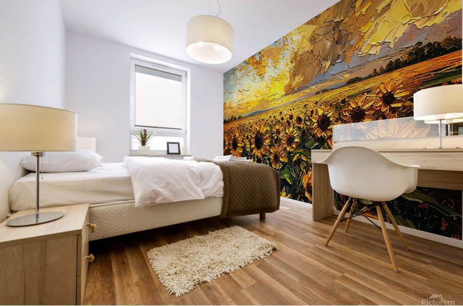 Sunflowers at Sunset Mural print