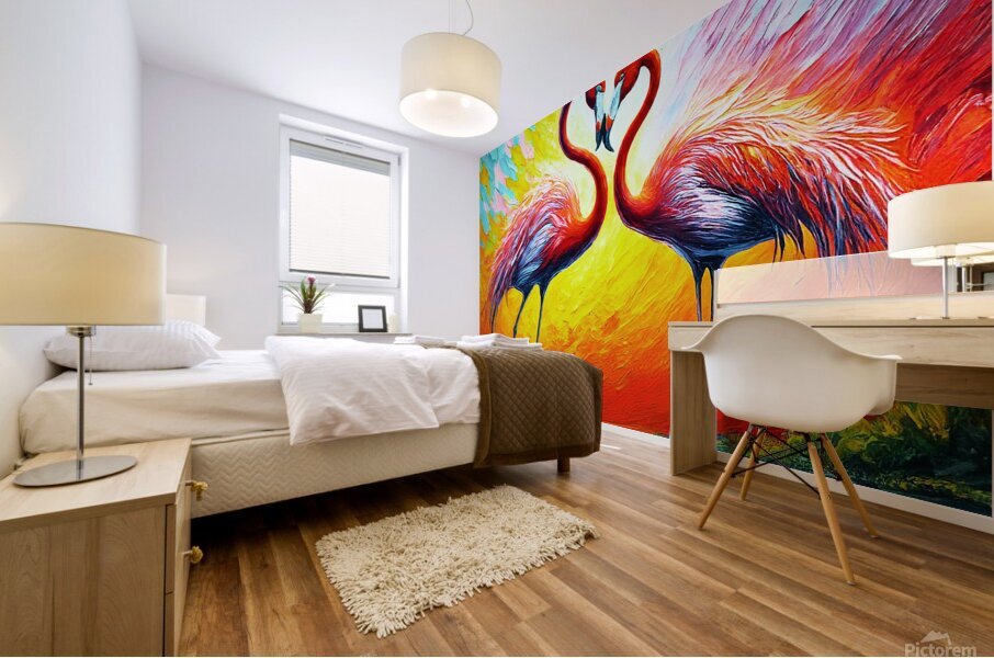 Flaming Hearts Mural print