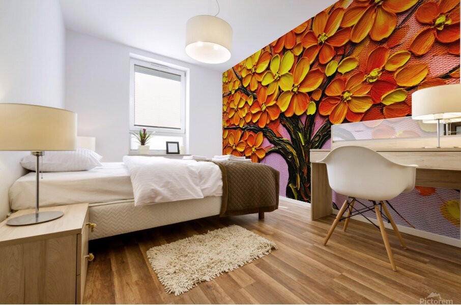 Golden Blossoms Mural print