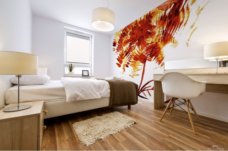 Fiery Bloom Mural print