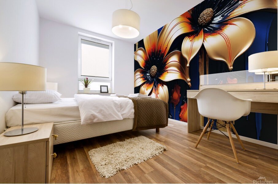 Golden Hour Bloom Mural print