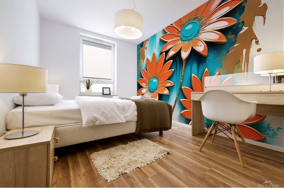 Oceanic Bloom Mural print