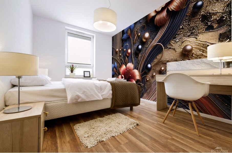 Metallic Bloom Mural print