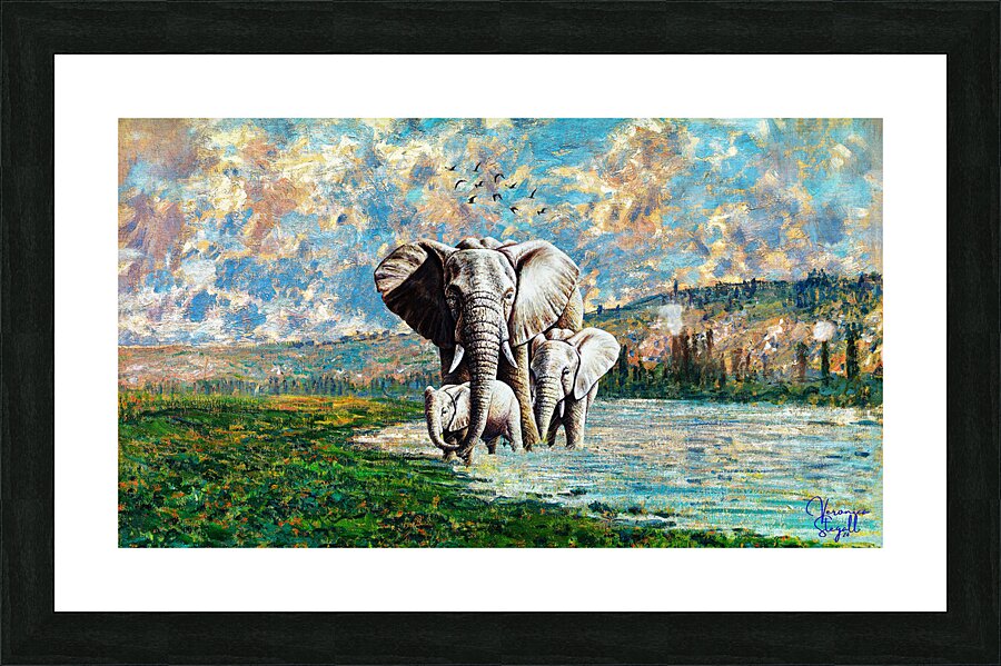 Elephant Family Picture Frame print