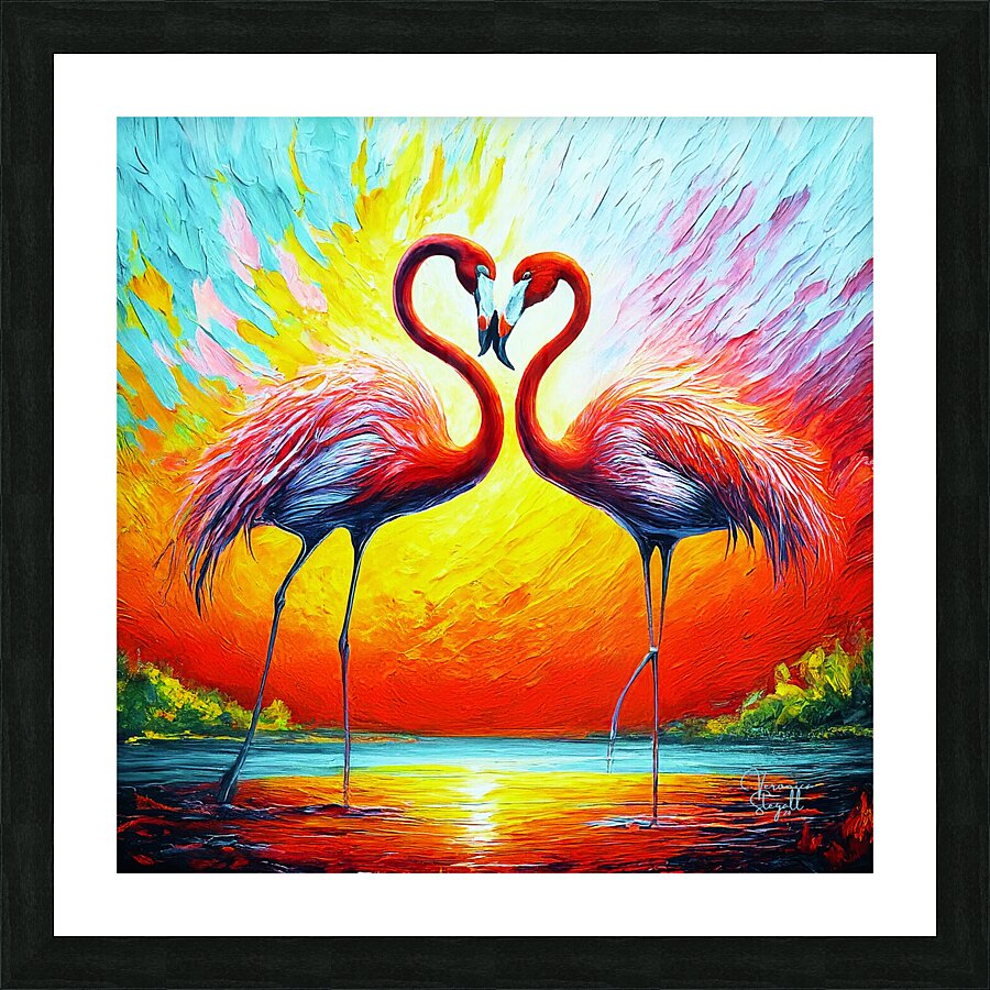 Flaming Hearts Picture Frame print