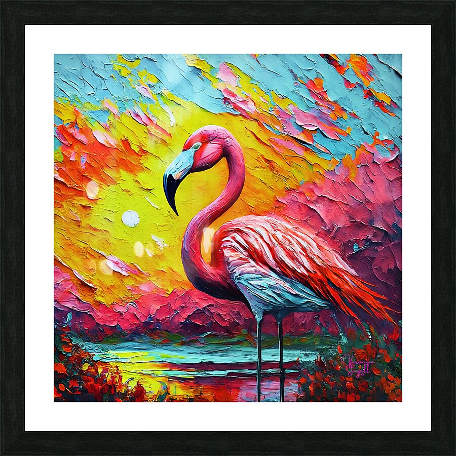 Flamingo Fire Picture Frame print