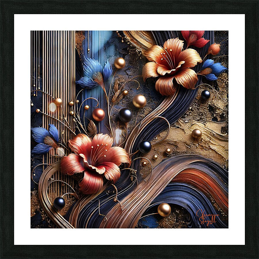 Metallic Bloom Picture Frame print