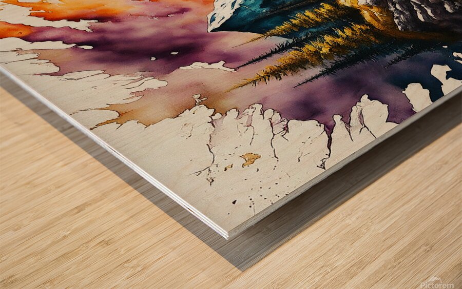 Serene Mountain Escape Wood print