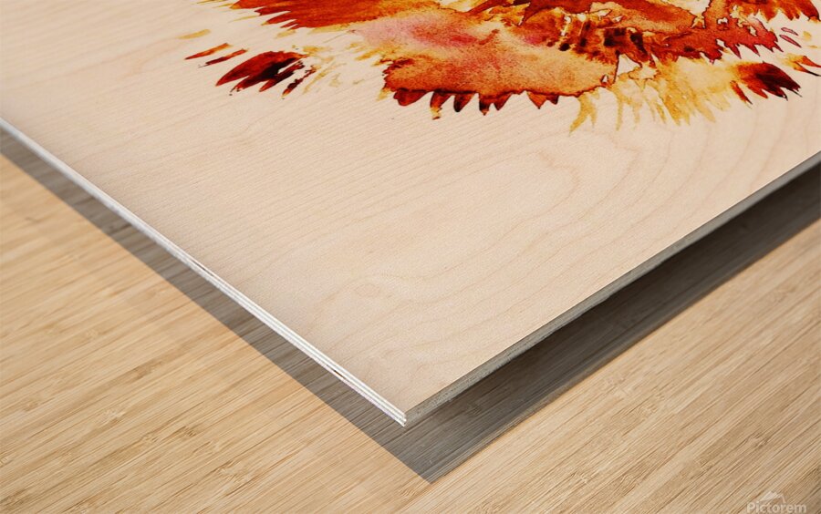 Fiery Bloom Wood print