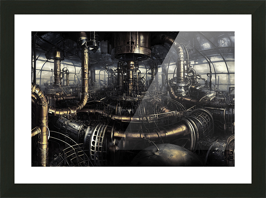 Steampunk tokamak Picture Frame print