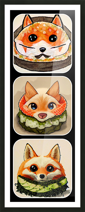 Foxie Sushi Picture Frame print