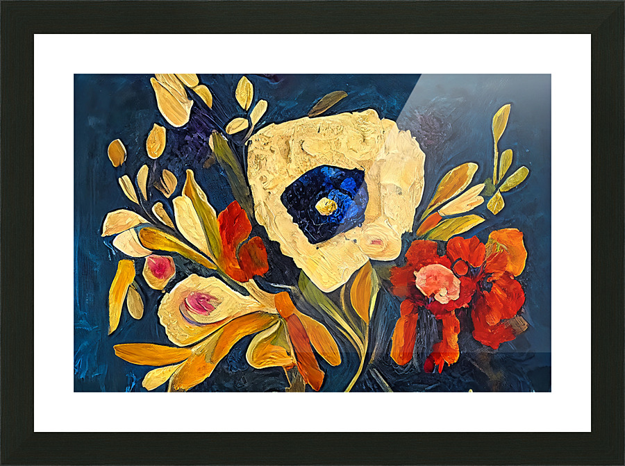 [Impasto Poppies] Picture Frame print