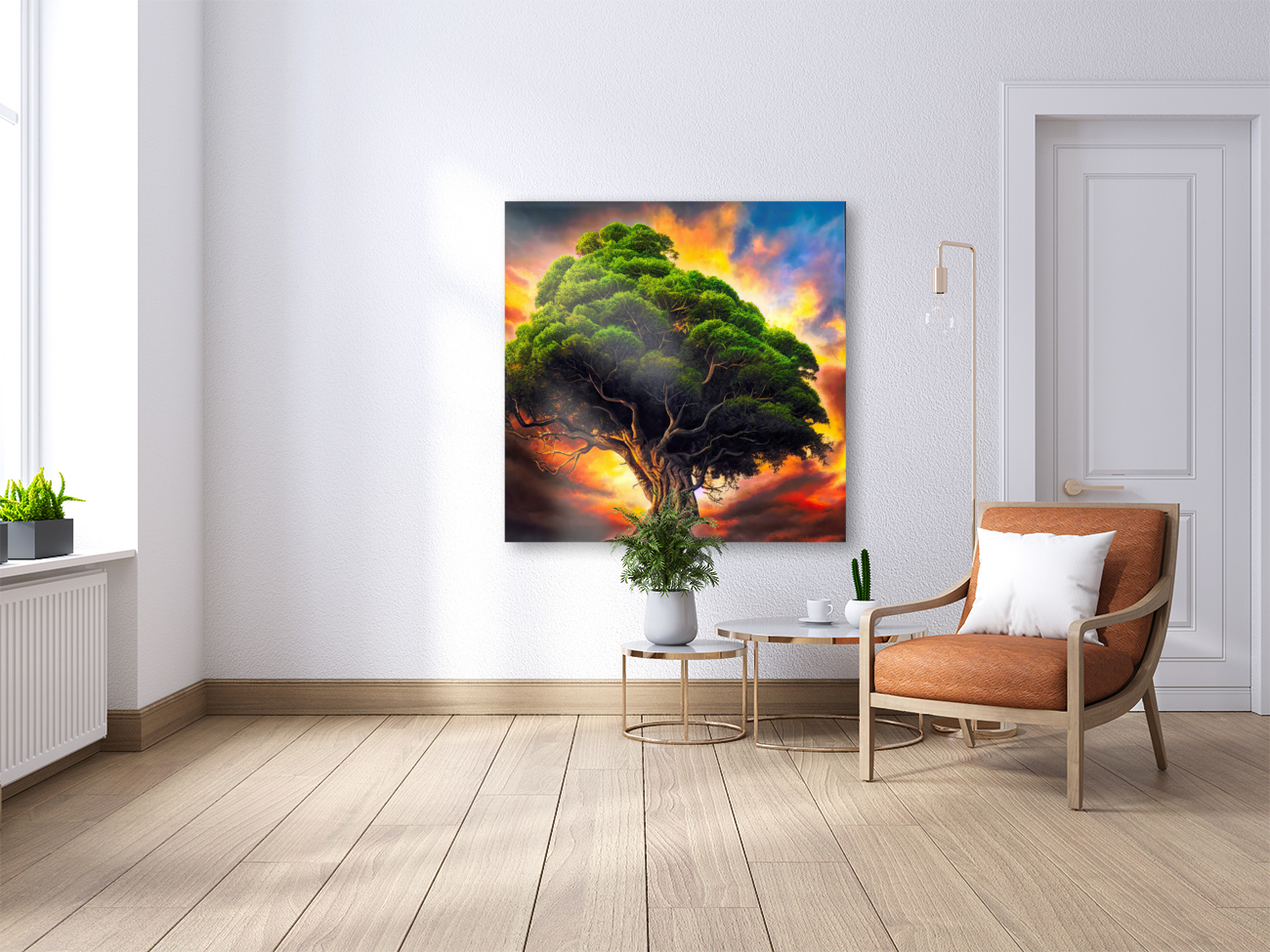 Powerful Tree at Sunset Reproduction