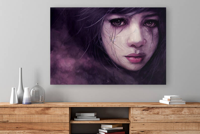 Emotion Wheel Purple: Sad Face by Cyberimpressions LLC