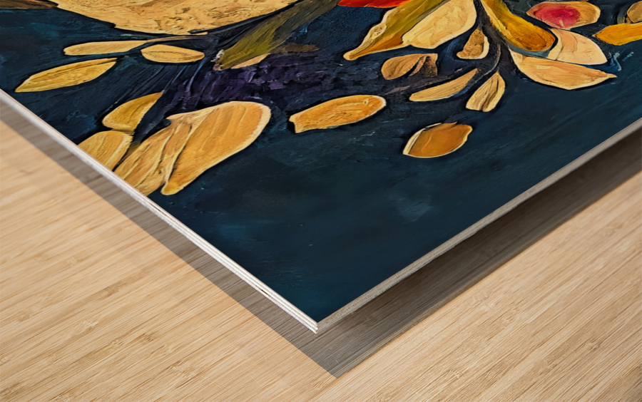 [Impasto Poppies] Wood print