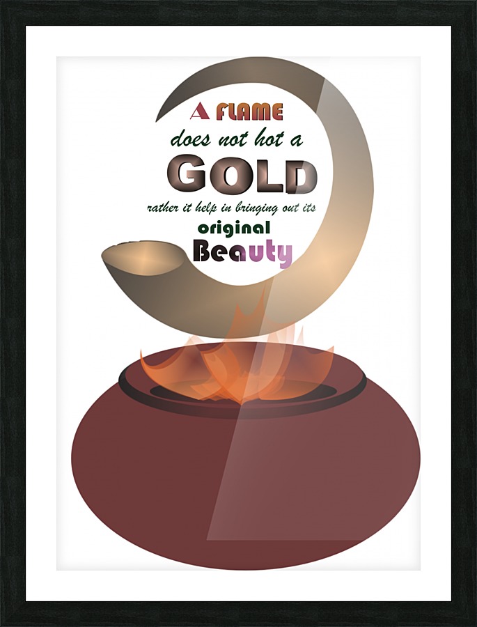 burning  gold Picture Frame print