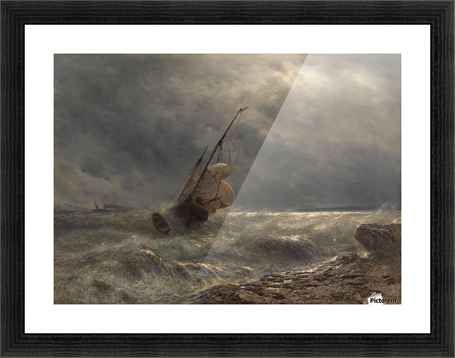 Ship in a Storm Picture Frame print