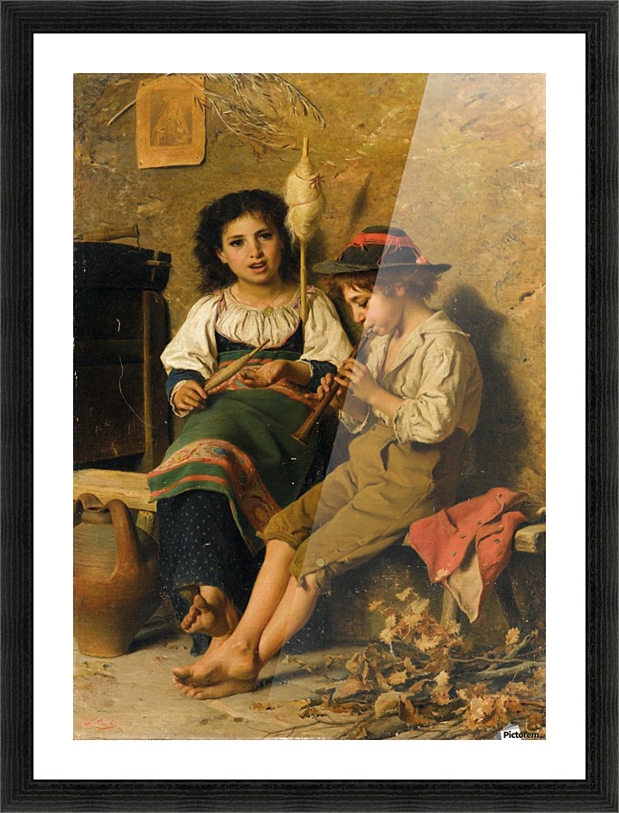 Spinner and flutist Picture Frame print
