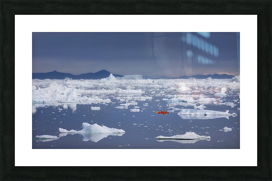 Paddling through Giants Picture Frame print