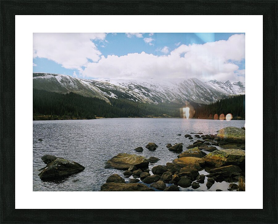Clouds Over Snow Dusted Mountains Picture Frame print