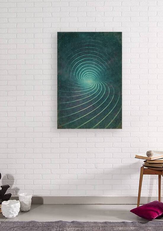 Cosmic Teal Spiral Art: Space Vortex Abstract Canvas Print by Artful Vision