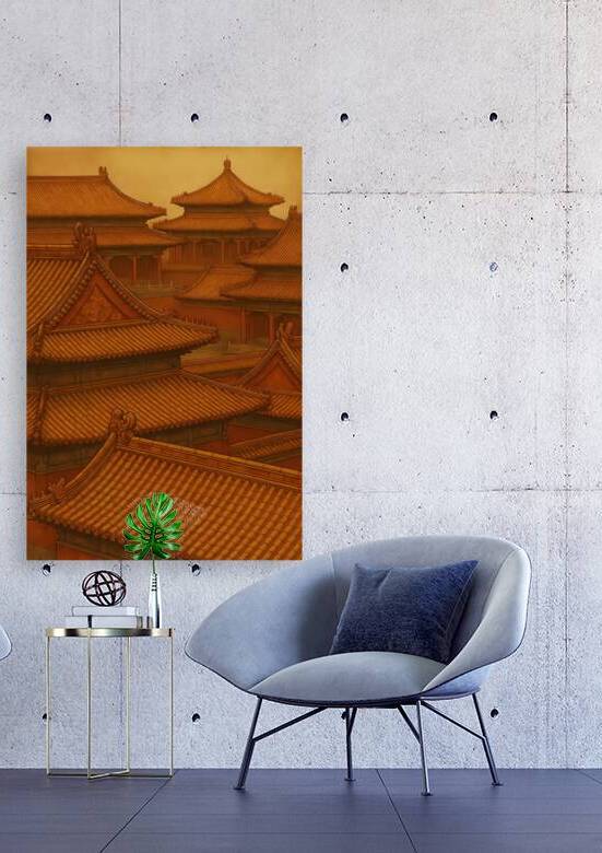 Asian Palace Rooftop Art: Forbidden City Tile Print by Artful Vision