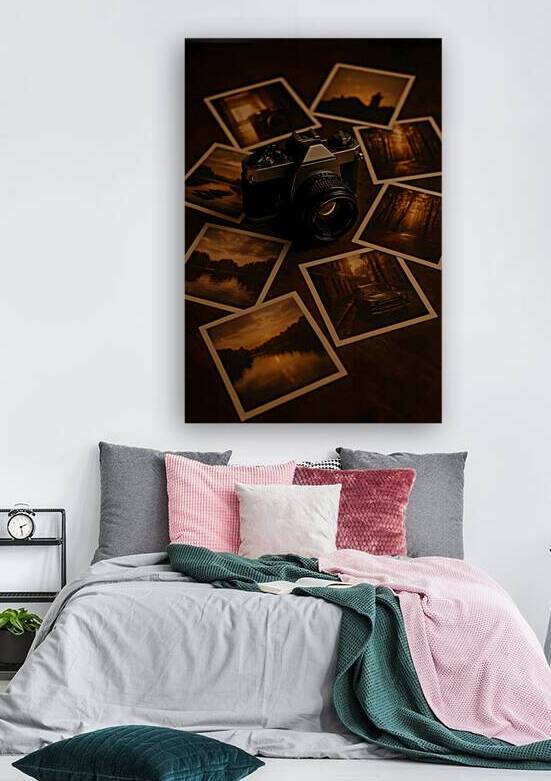 Vintage SLR Camera & Old Photos Print by Artful Vision