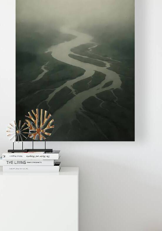 Aerial Misty Braided River Print by Artful Vision