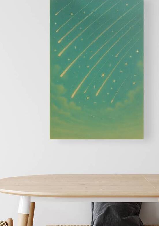 Vintage Teal Meteor Shower Print by Artful Vision