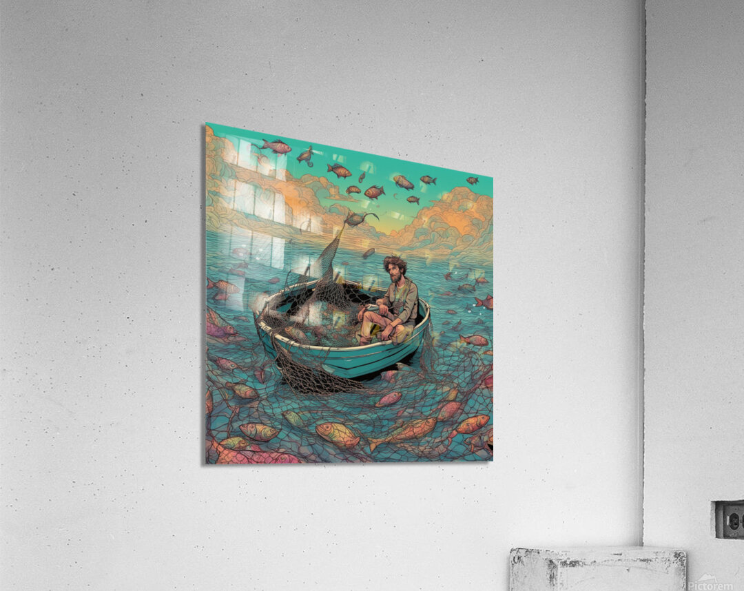 So Simon Peter climbed back into the boat and dragged the net ashore. It  was full of large fish 153 but even with so many the net was not torn.  Psychedelic style
