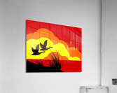 Sunset Flying Geese Silhouette Acrylic Print