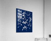 Hummingbird Pattern On Navy Blue Background Acrylic Print