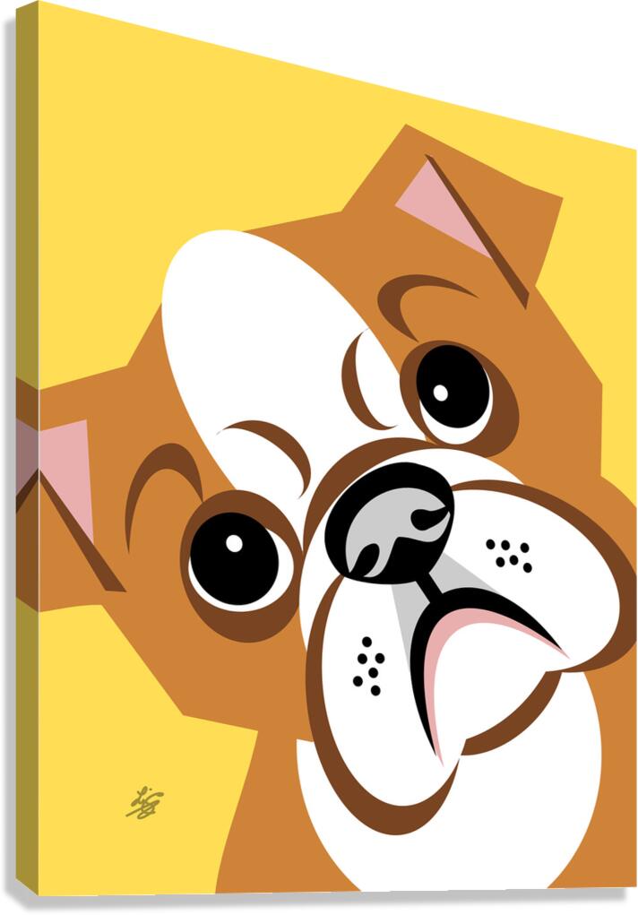 Vector Bulldog Portrait Canvas Print