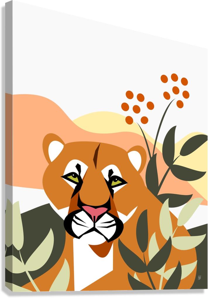 Abstract Mountain Lion Canvas Print