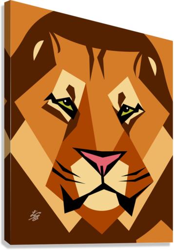 Stylized Lion Portrait Canvas Print