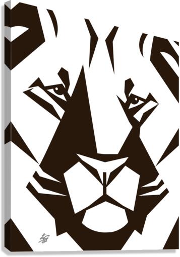 Geometric Lion Portrait Canvas Print