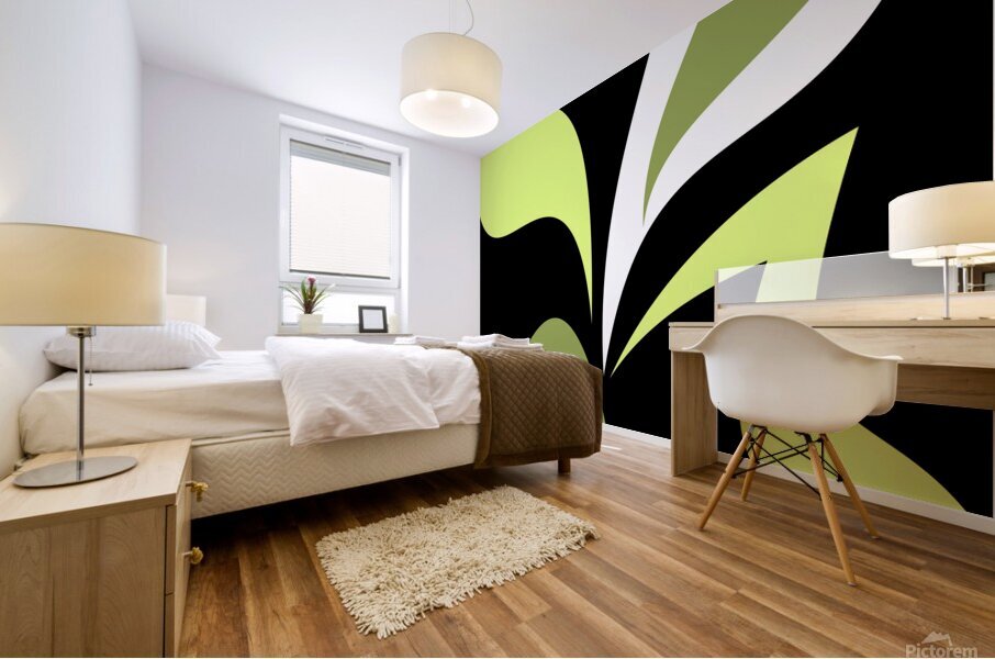Lime Green Abstract Mural print