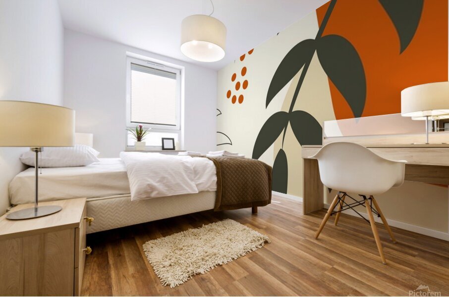 Boho Leaf Abstract Mural print
